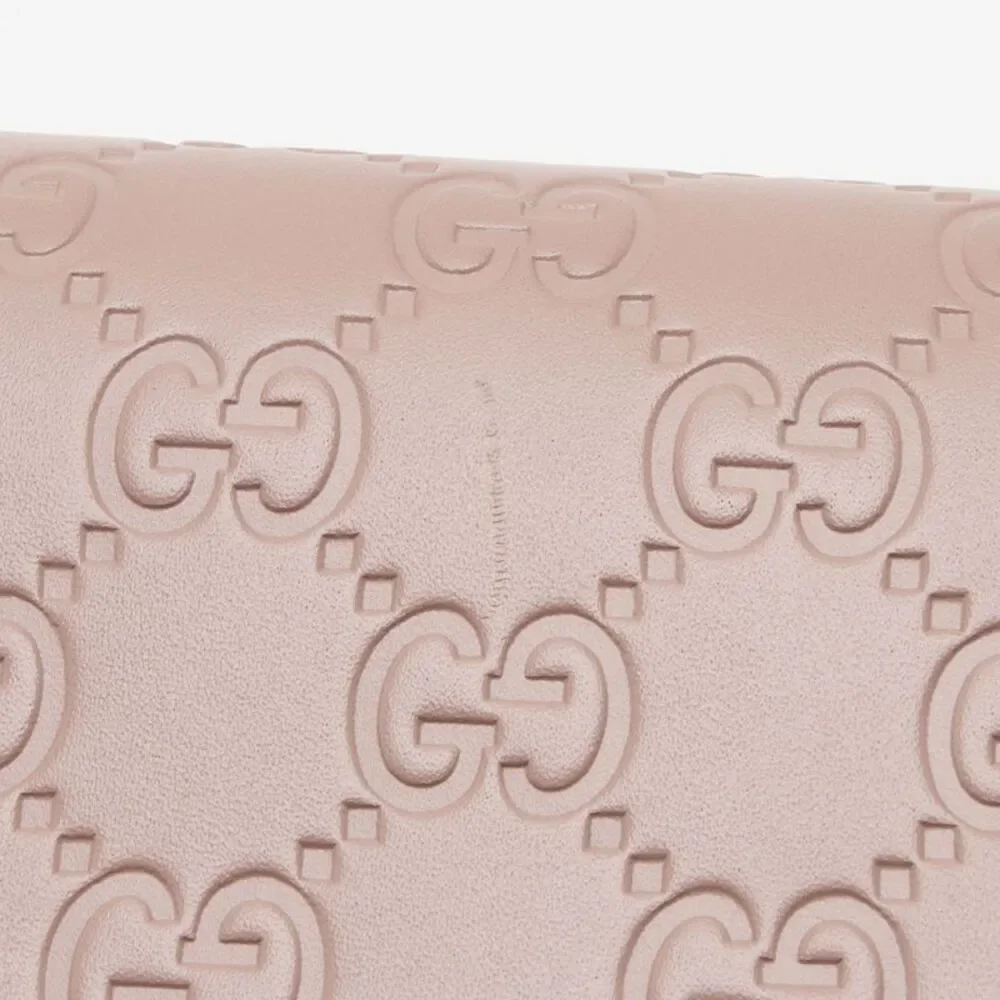 Gucci Guccissima Leather Signature Bow Mini Wallet on Chain